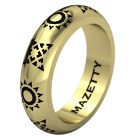 Обручальное кольцо в стиле северо-американских индейцев. С орнаментом солнышек.